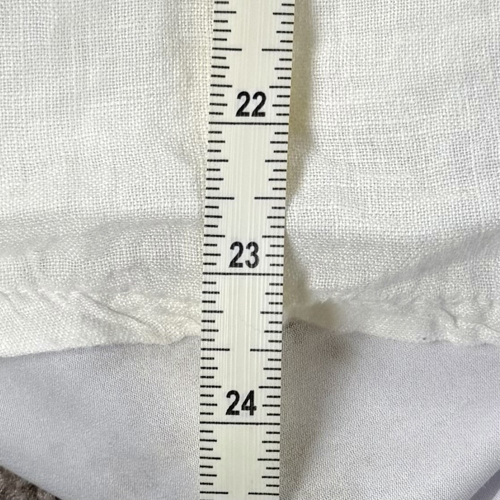 Terzo Millennio Blouse‎ Top M White 100% Linen Made in Italy Bell Sleeve Crochet - Picture 5 of 6